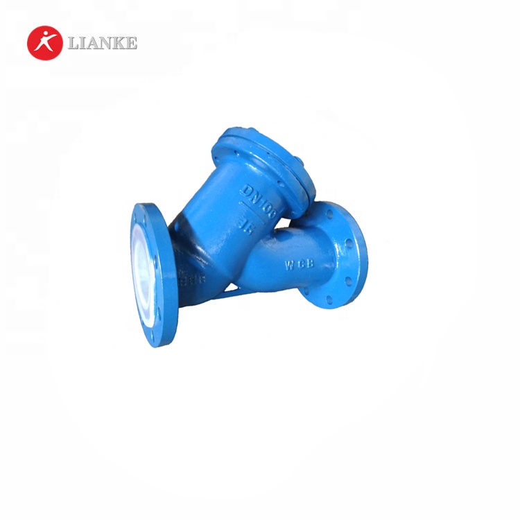 ASTM A216 Gr.WCB FEP lined Y type filter strainer