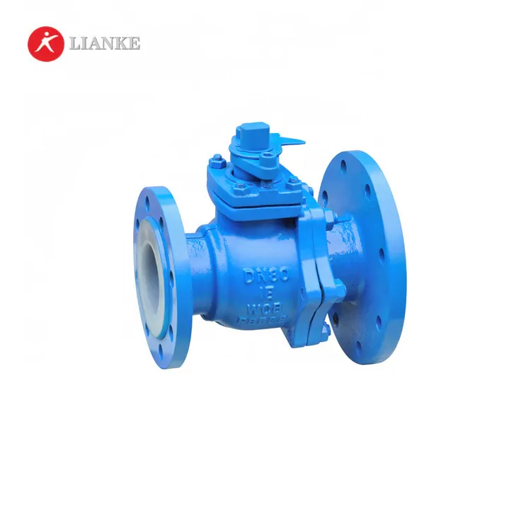 casting steel a216 wcb anti-corrosion fep/pfa/ptfe lined ball valve with DN50 pn16 flange