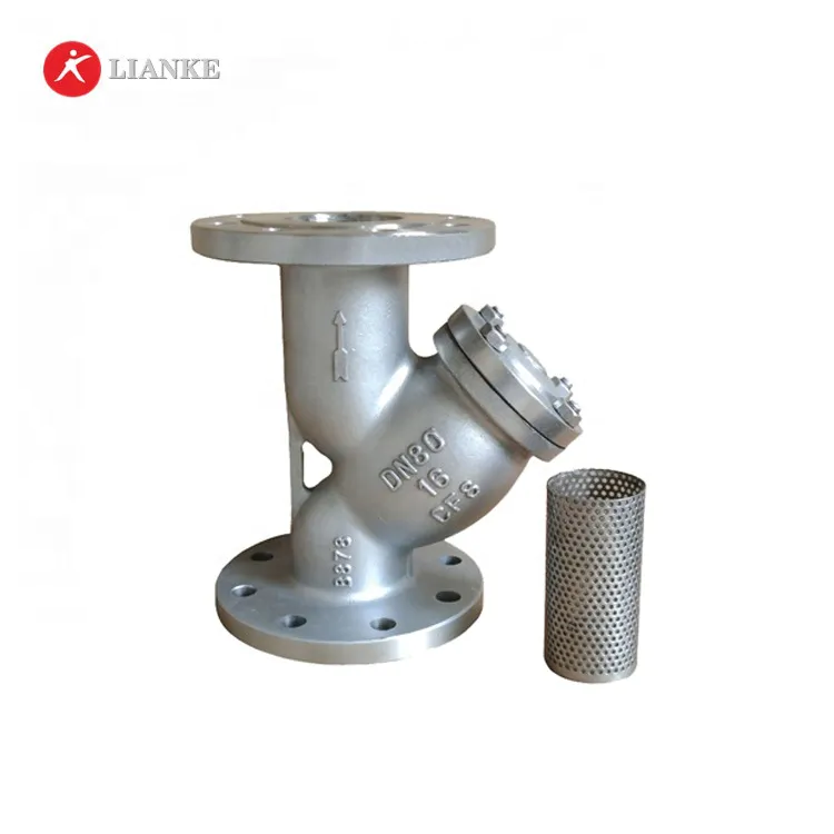 DN80 PN16 stainless steel 304 flanged y type strainer with 40 mesh
