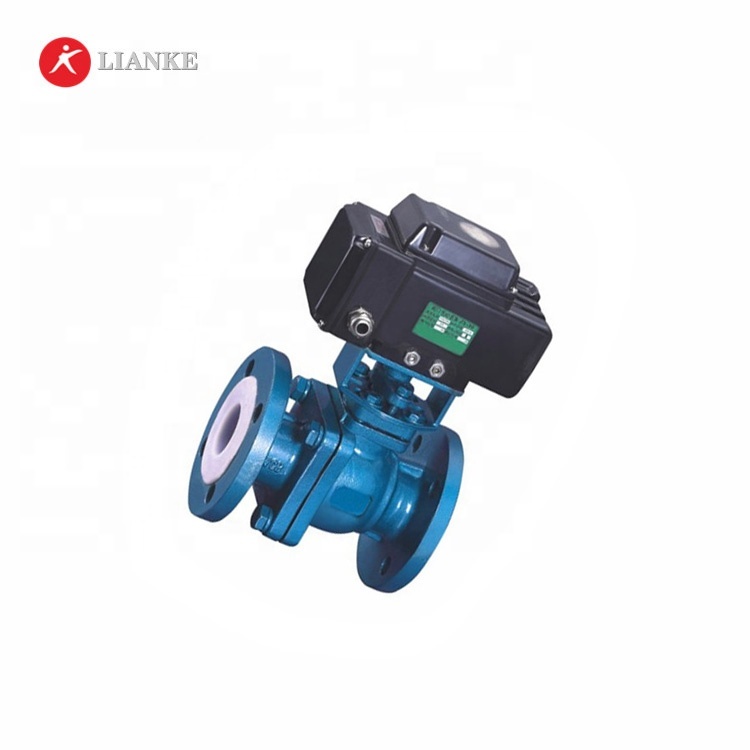 PFA lined stainless steel electric control ball valve