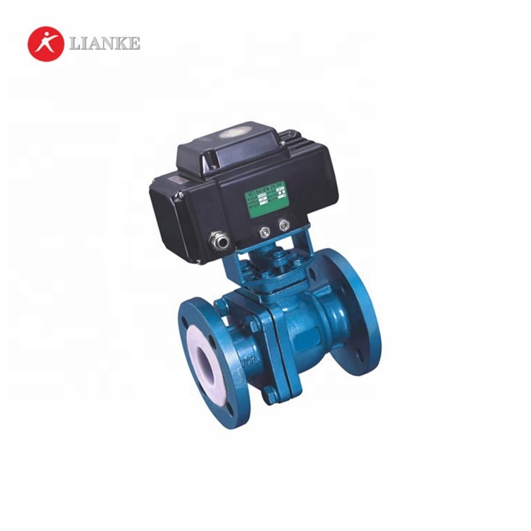 PFA lined stainless steel electric control ball valve