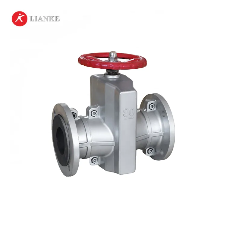 manual aluminium alloy DN100 EPDM sleeved pinch valve with flanged connection