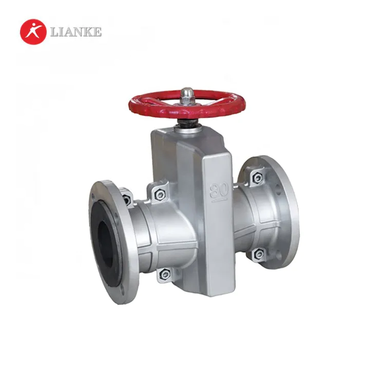 manual aluminium alloy DN100 EPDM sleeved pinch valve with flanged connection
