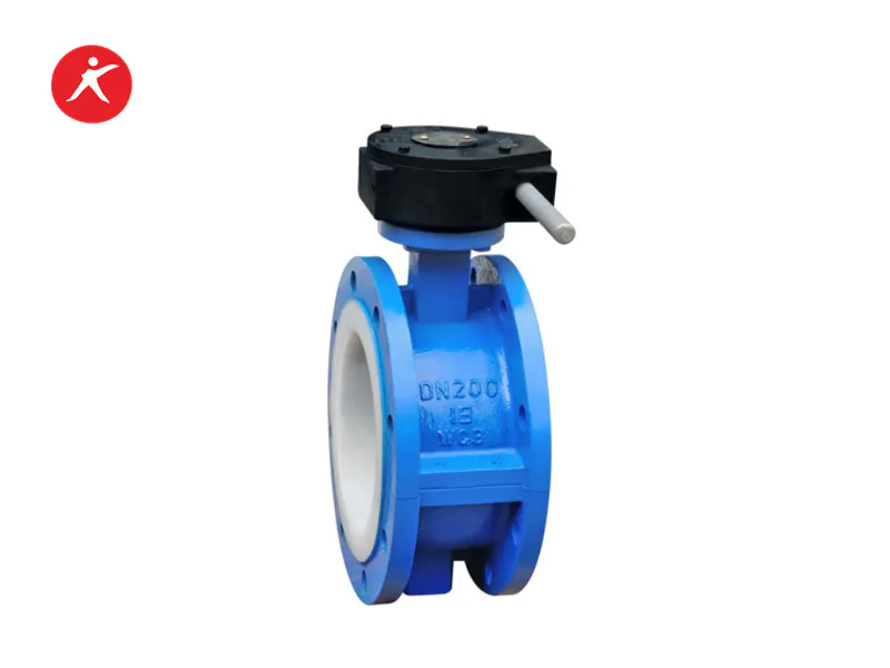 High Performance Fluorine Lined Flanged Butterfly Valve for Water (D41FEP/PFA/PTFE)